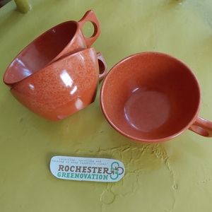 ***SOLD*** Vintage Marbled Orange Branchell Melmac Cups